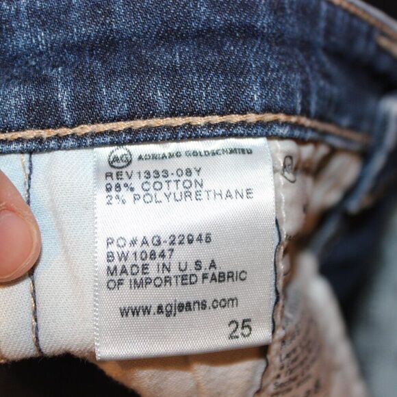 Ag Adriano Goldschmied Cigarette Roll-Up Low Rise Skinny Jeans Women's Size 25 - Picture 12 of 15